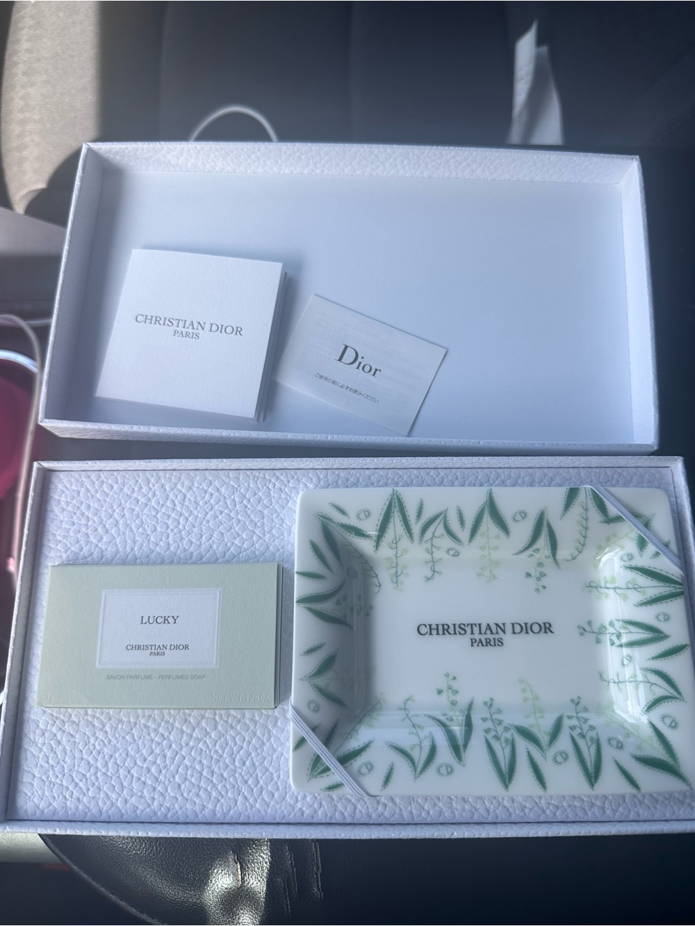 Dior Porcelain Bath Tray with Green Botanical Motif